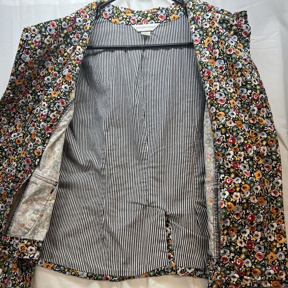 Christopher & Banks Womens M Floral Print Single Button Blazer Cottagecore Layer - Picture 5 of 9